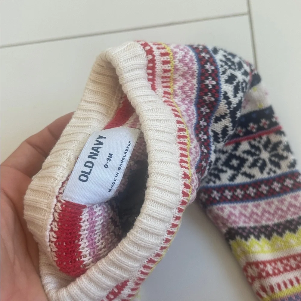 Old Navy Multicolor fair isle Knit pants 0/3m